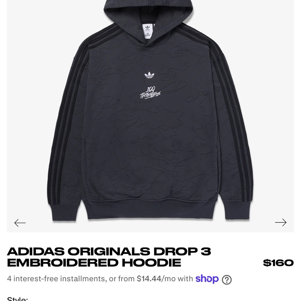 Adidas Originals Drop 3 Embroidered Hoodie - Black